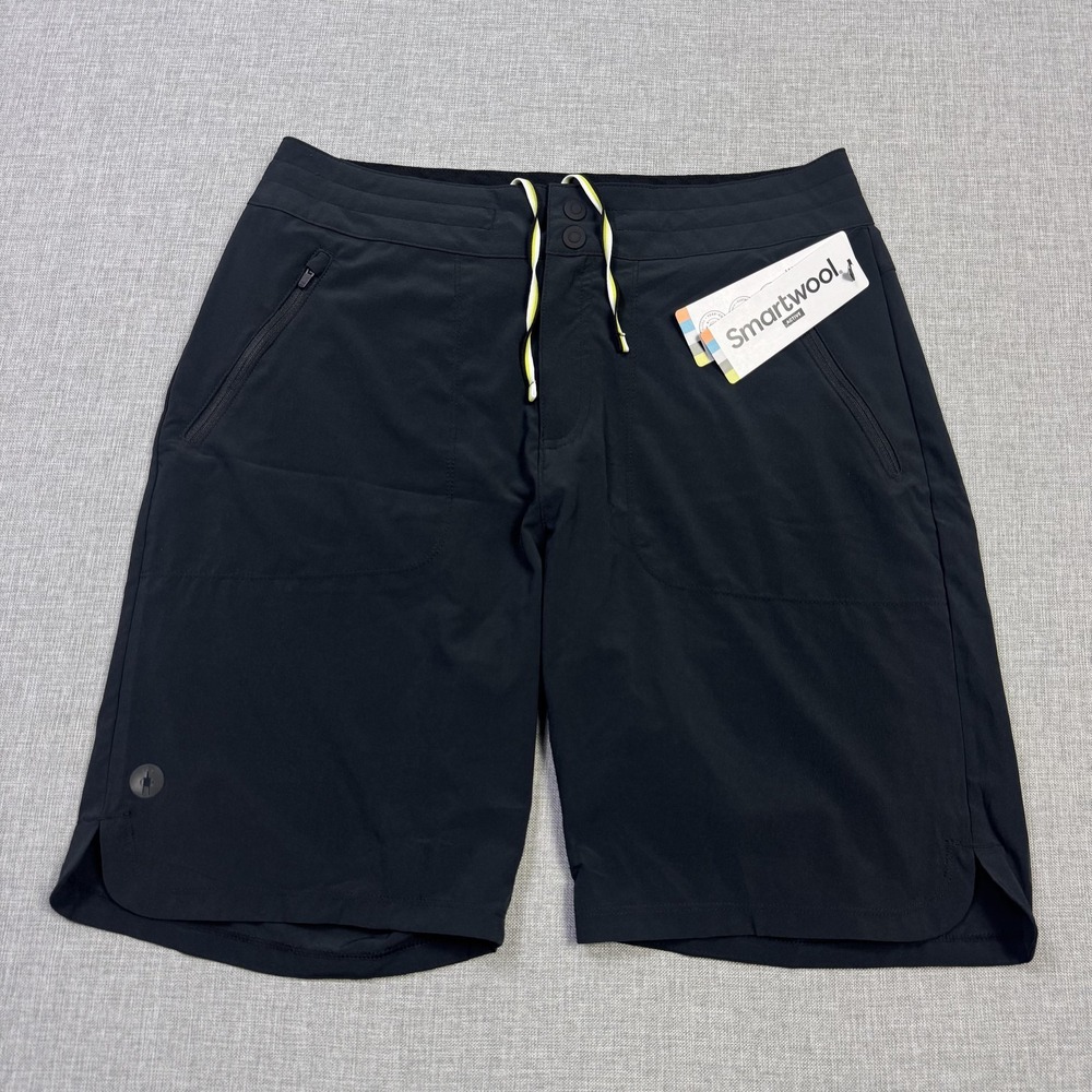 Smartwool Active 8" Shorts Womens Medium Black Drawstring Performance